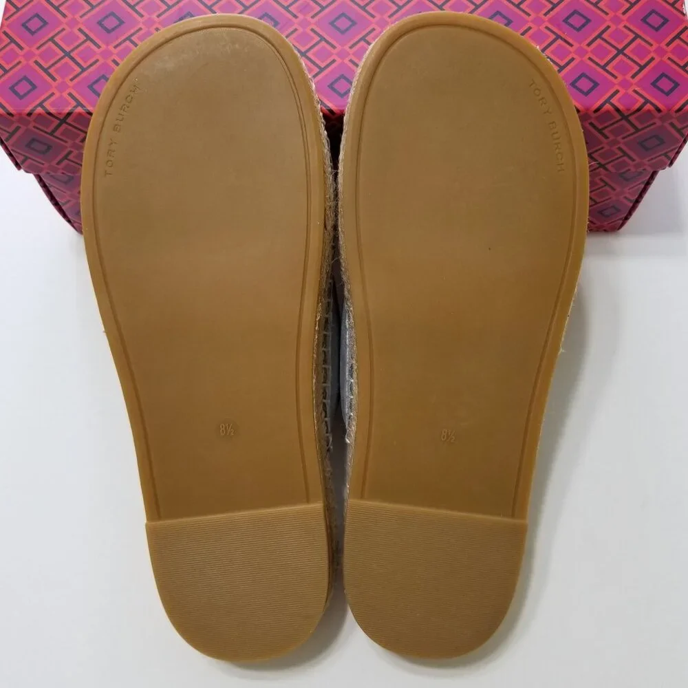 NWOB Tory‎ Burch Selby Two-Band Espadrille Slide Sandal in Blue Calla
